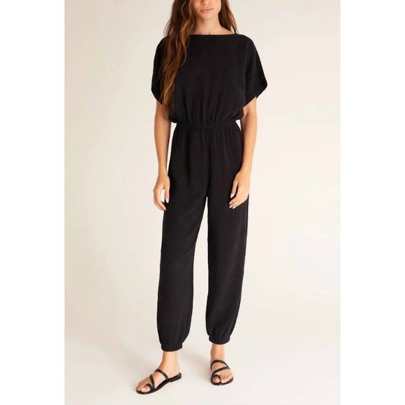 Z Supply Pants & Jumpsuits New Z Supply Kahlo Gauze Jumpsuit In Black Poshmark